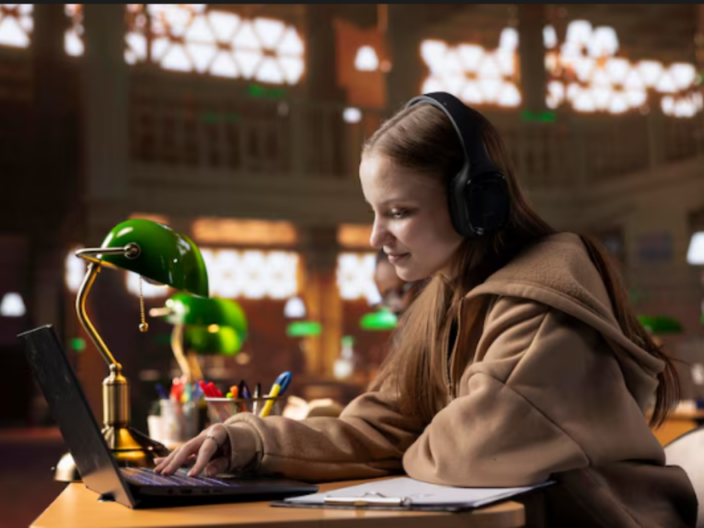 Design aspirants practicing sketches and portfolio work in class