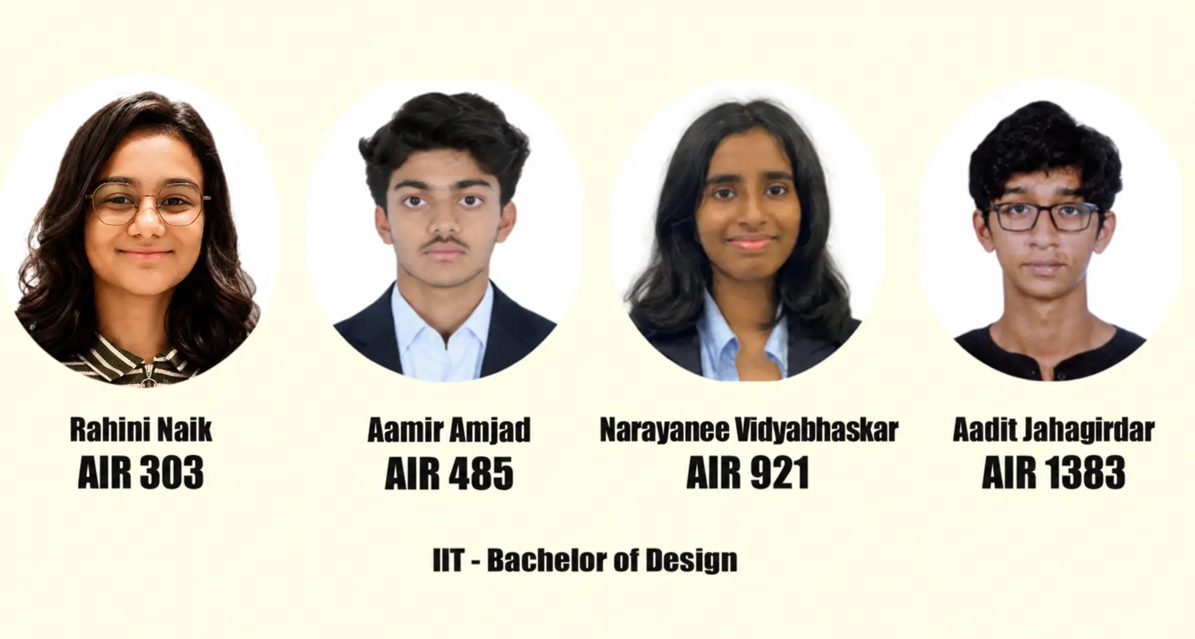 Four-student IIT design results banner